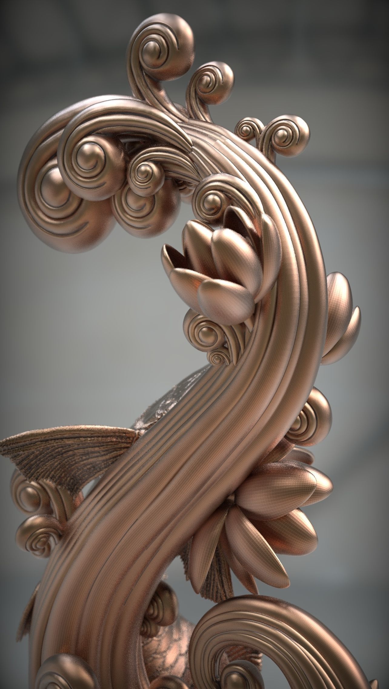 Arowana koi fish CNC 3D print model 3D print model_18