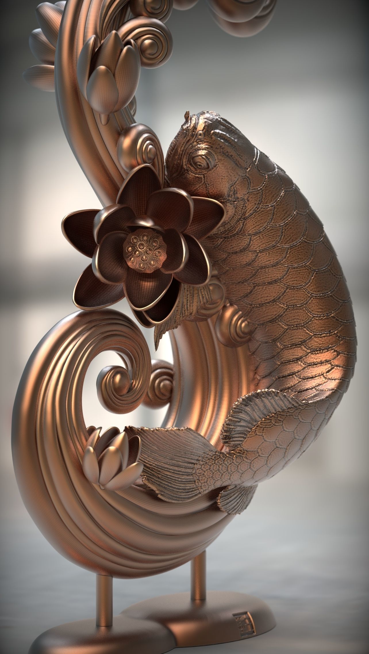 Arowana koi fish CNC 3D print model 3D print model_2