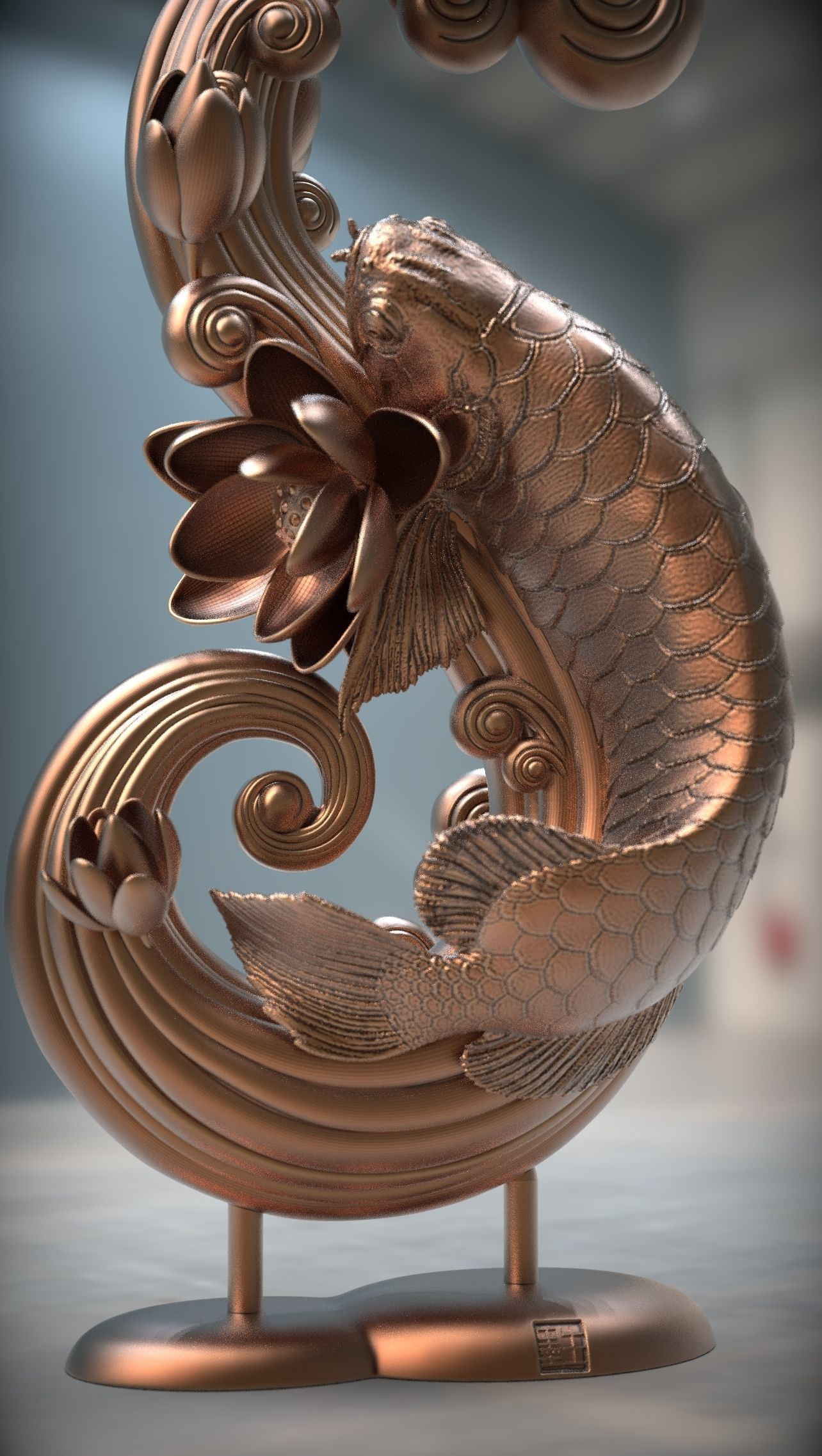 Arowana koi fish CNC 3D print model 3D print model_11