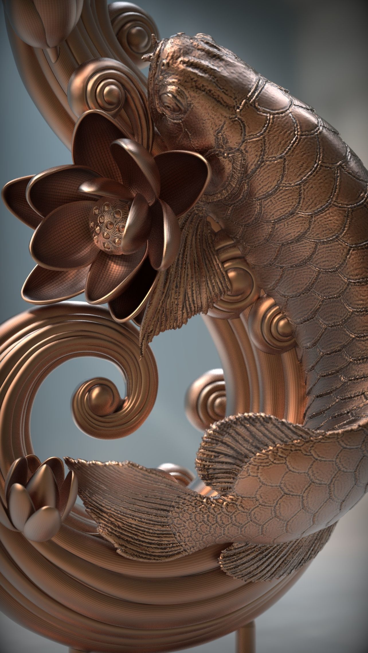 Arowana koi fish CNC 3D print model 3D print model_7