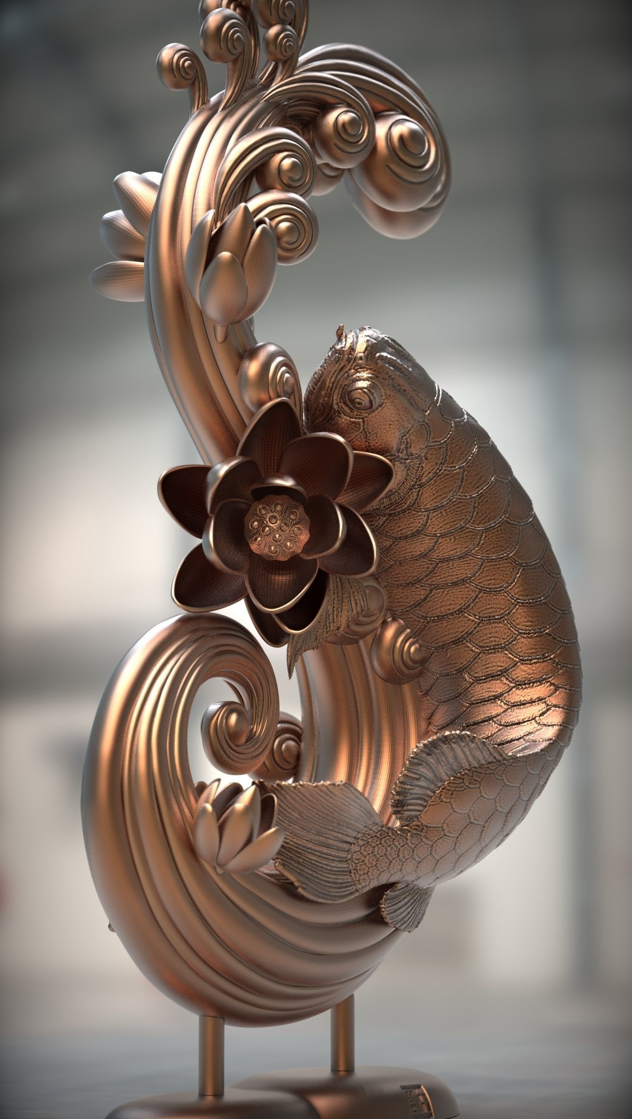 Arowana koi fish CNC 3D print model 3D print model_5