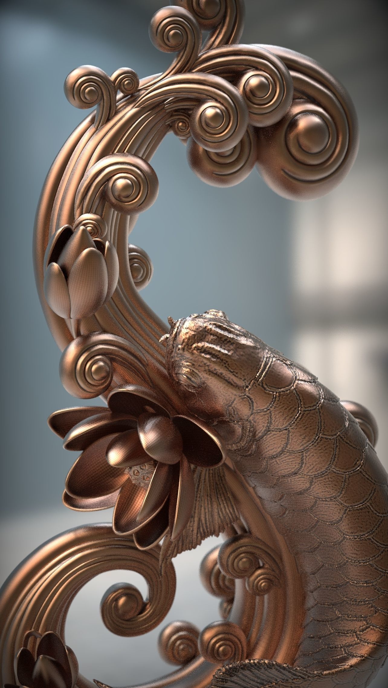 Arowana koi fish CNC 3D print model 3D print model_17