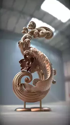 Arowana koi fish CNC 3D print model 3D print model