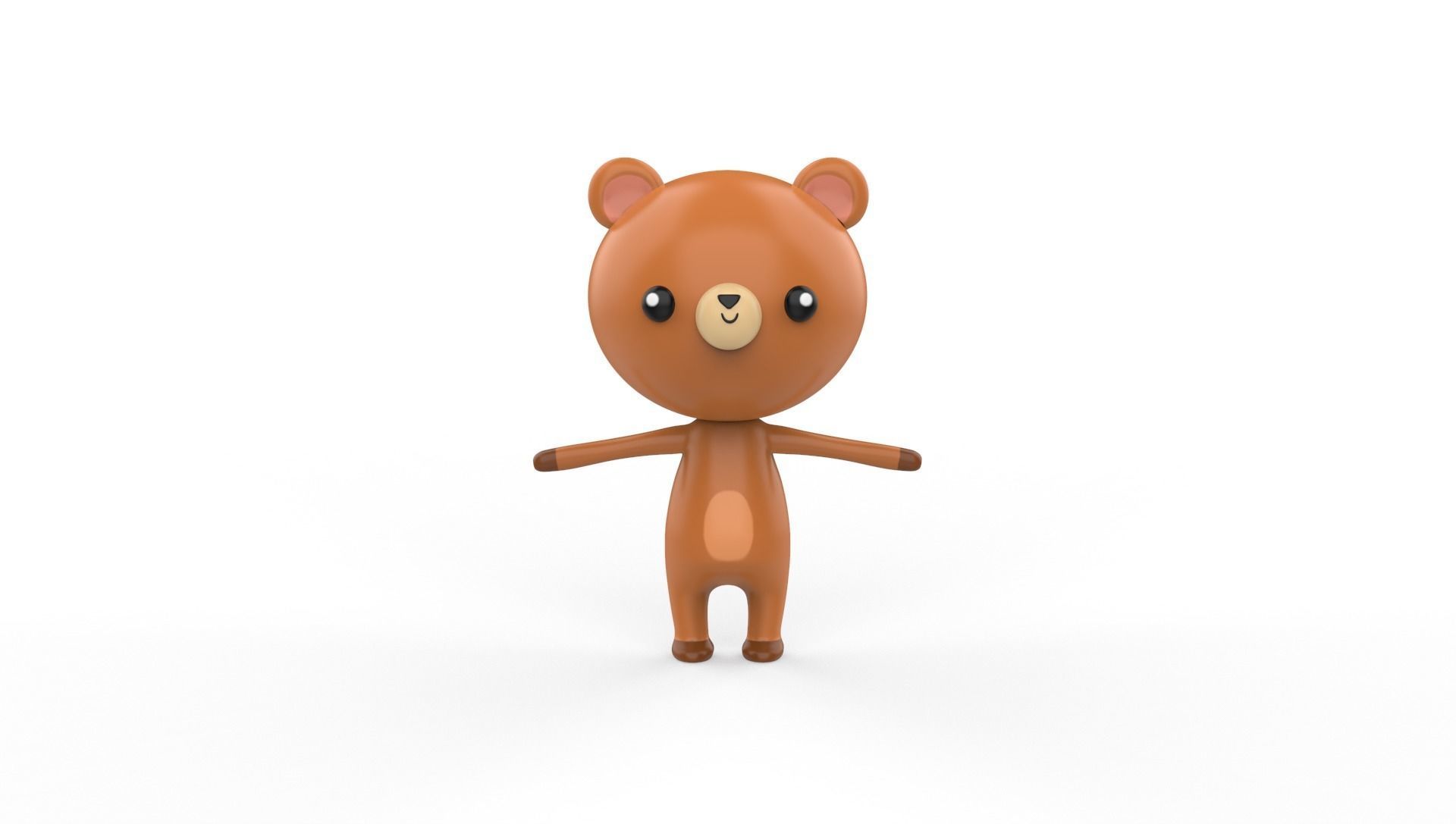 Stylized Bear Animated v001 Low-poly 3D model_13