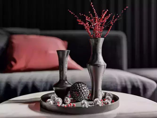 Living room 3Dmodel Black Interior 3ds Max Corona