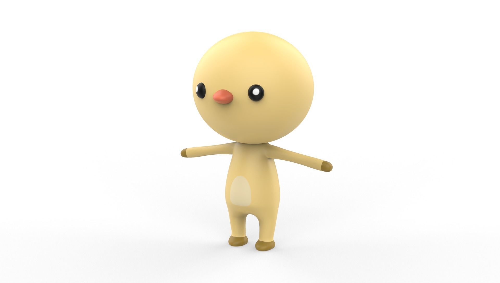 Stylized Chicken Animated v001 Low-poly 3D model_14