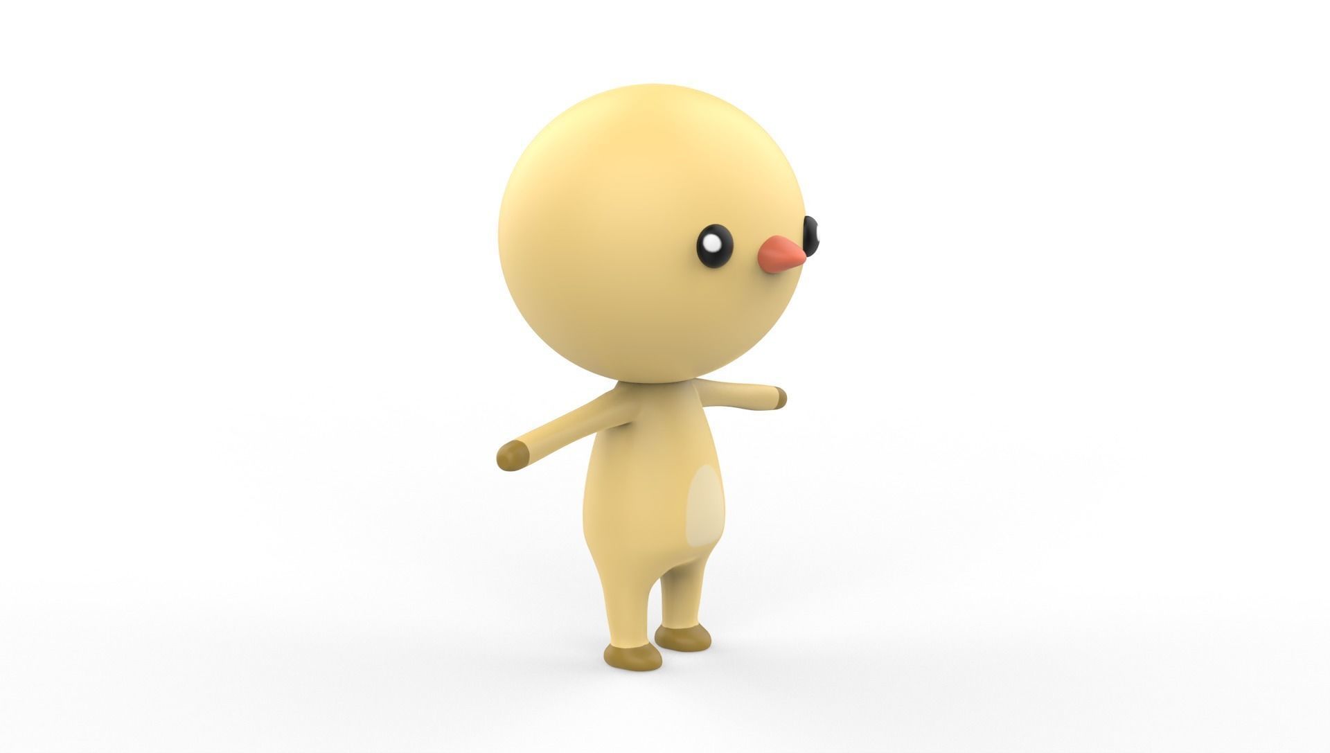 Stylized Chicken Animated v001 Low-poly 3D model_24