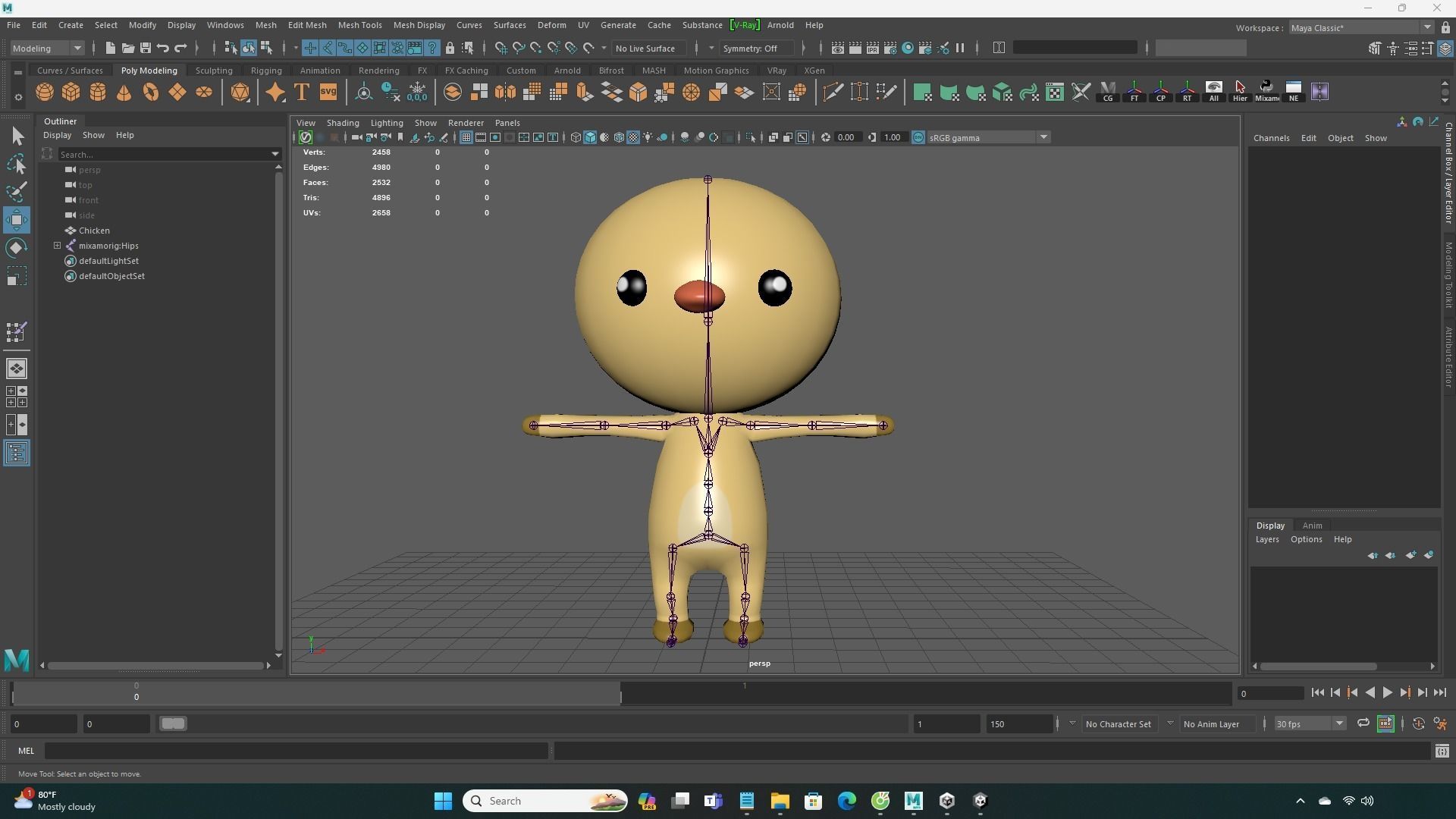 Stylized Chicken Animated v001 Low-poly 3D model_7