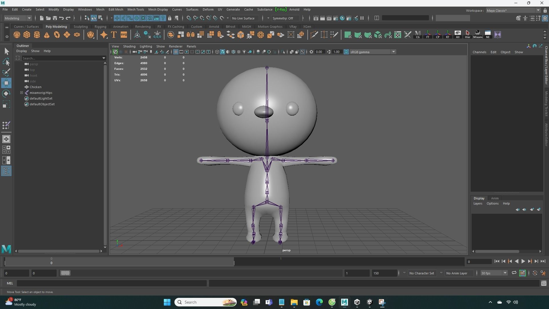 Stylized Chicken Animated v001 Low-poly 3D model_8