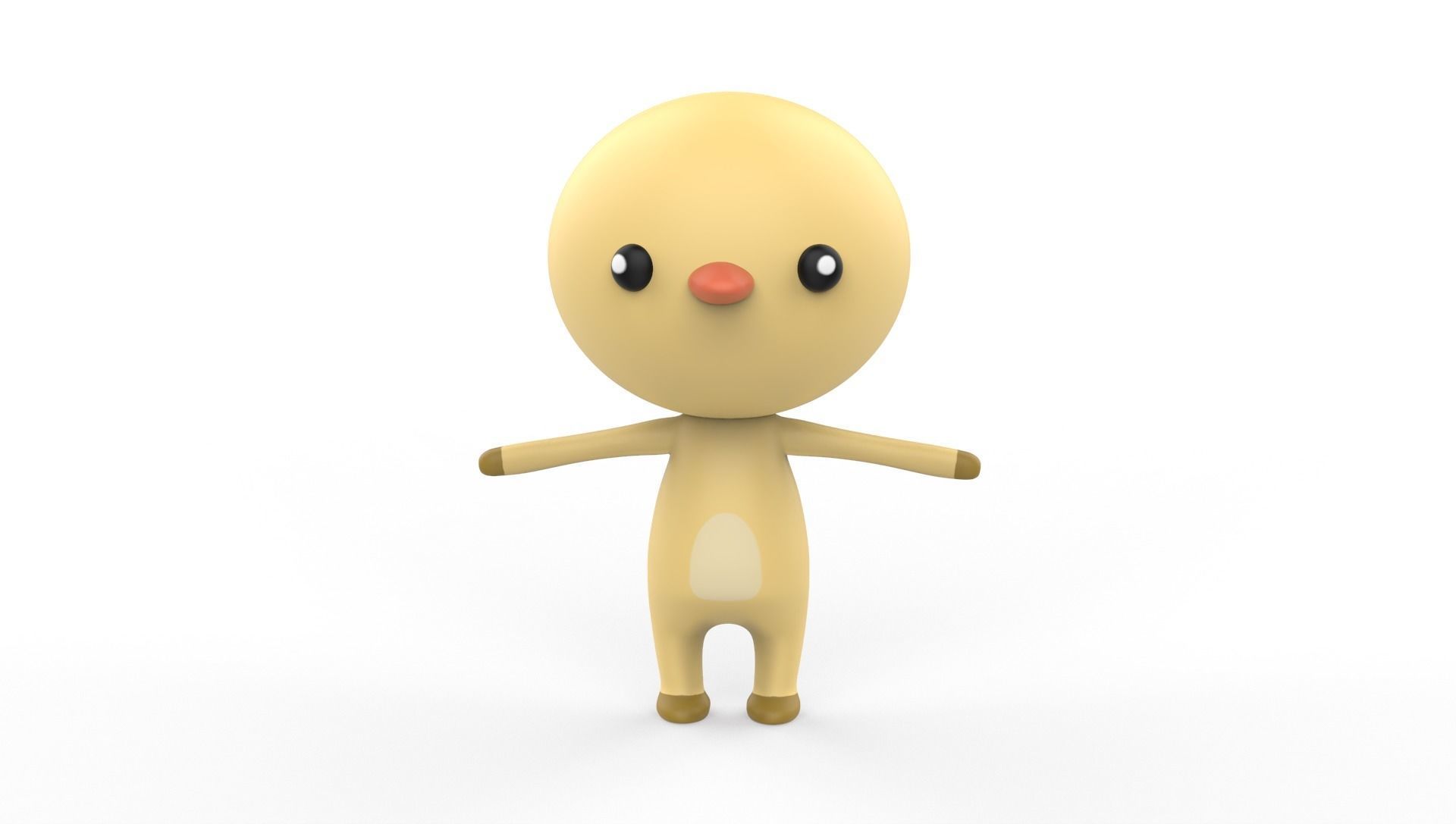 Stylized Chicken Animated v001 Low-poly 3D model_13