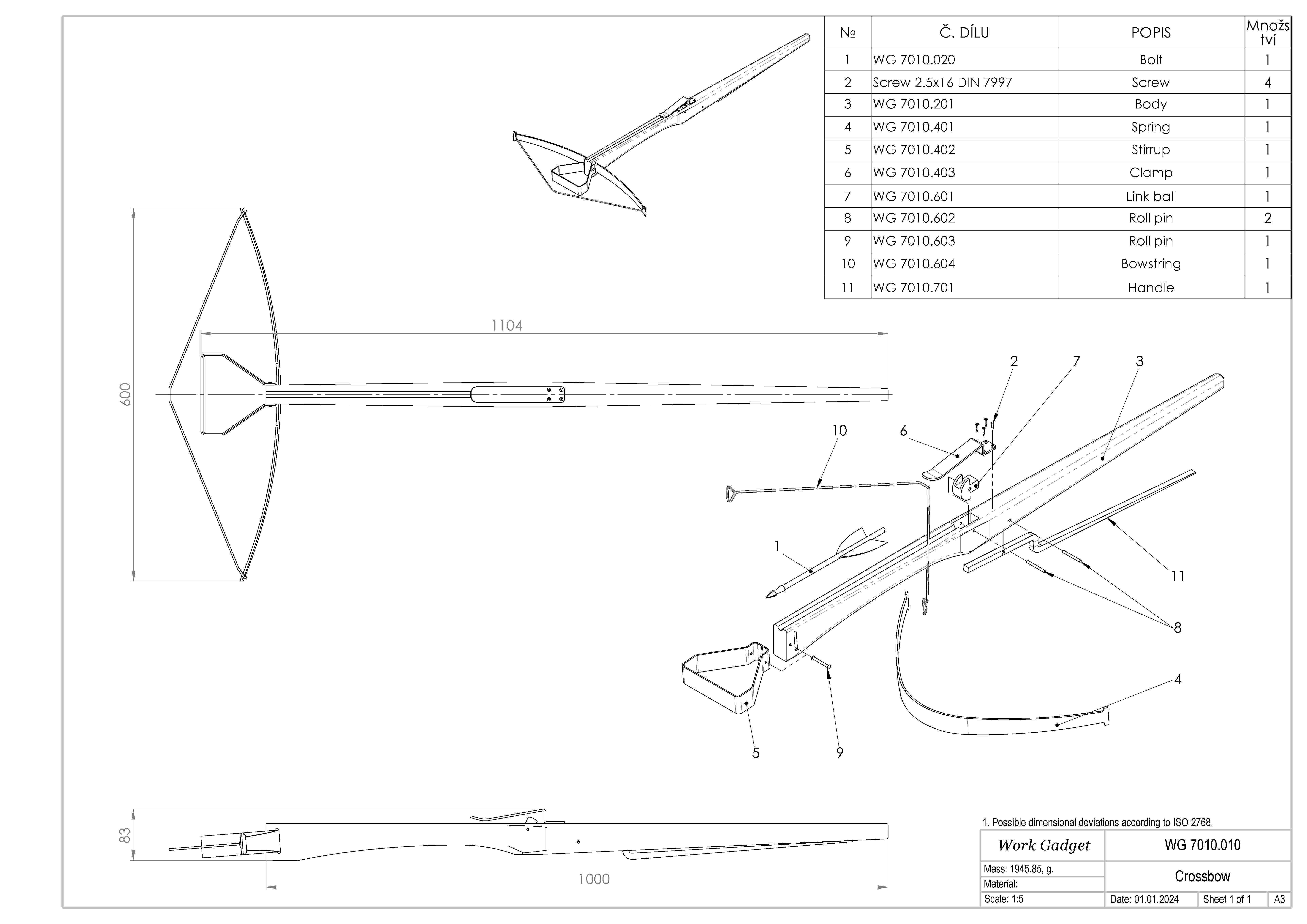 WG 7010 - Crossbow Low-poly 3D model_2