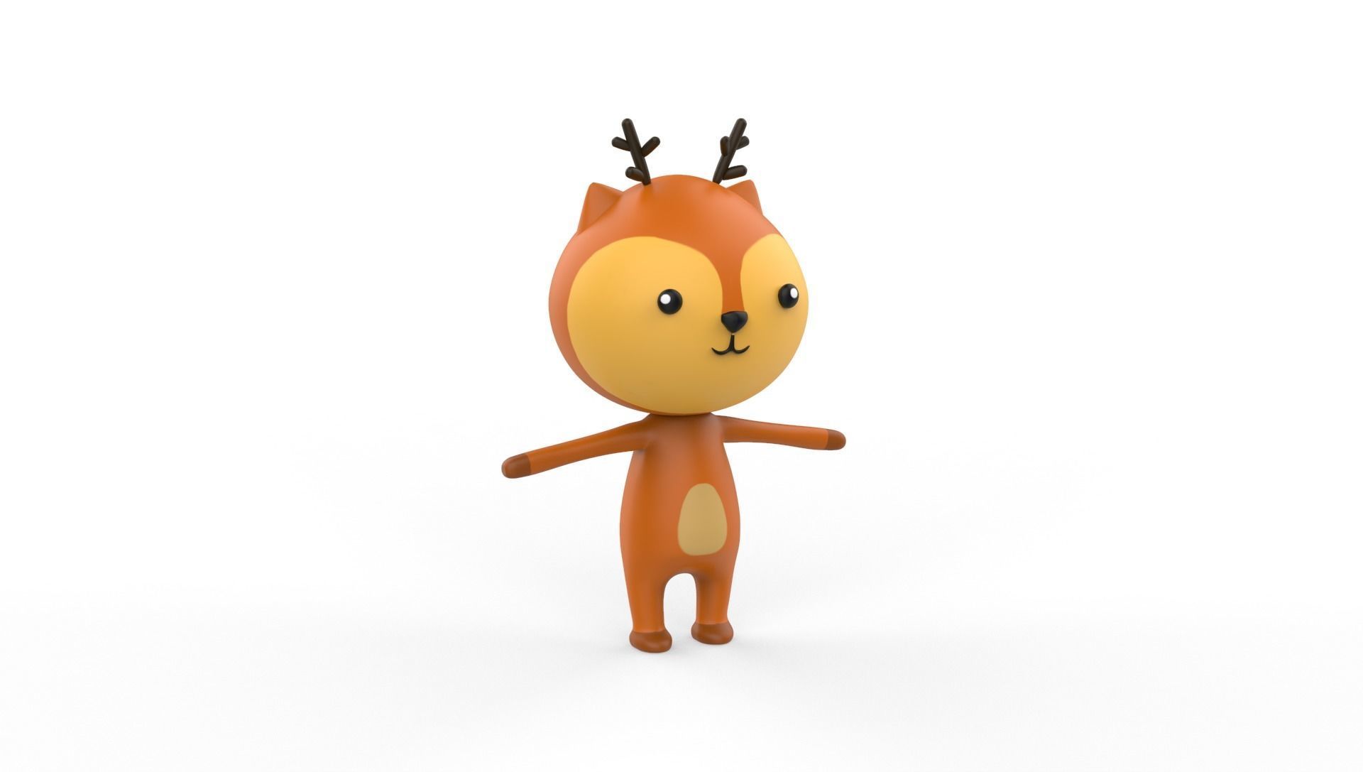 Stylized Deer Animated v001 Low-poly 3D model_25