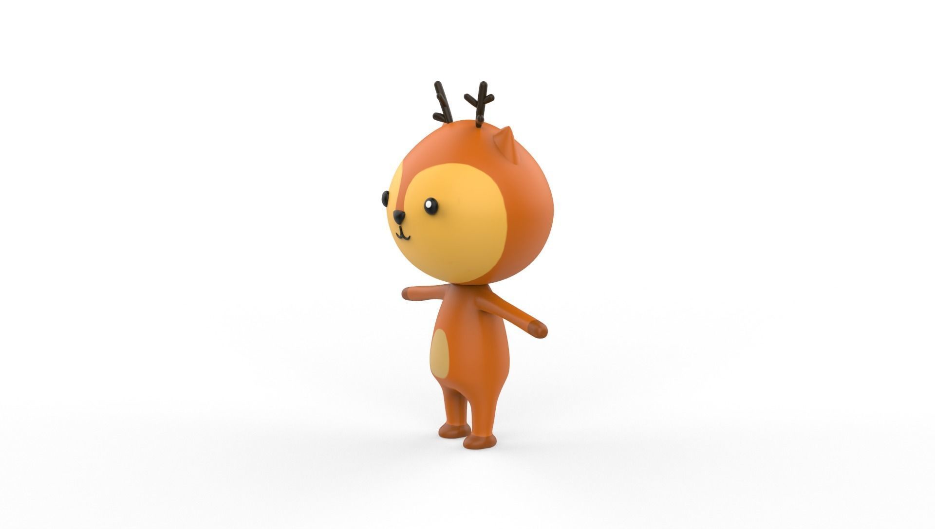 Stylized Deer Animated v001 Low-poly 3D model_15