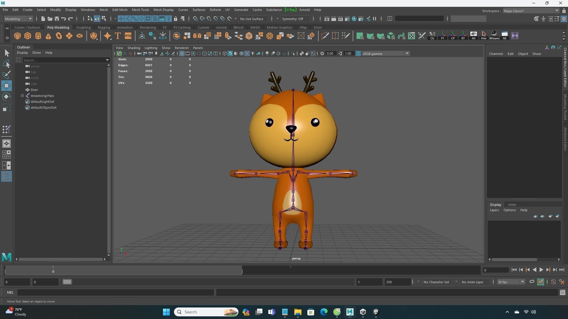 Stylized Deer Animated v001 Low-poly 3D model_8