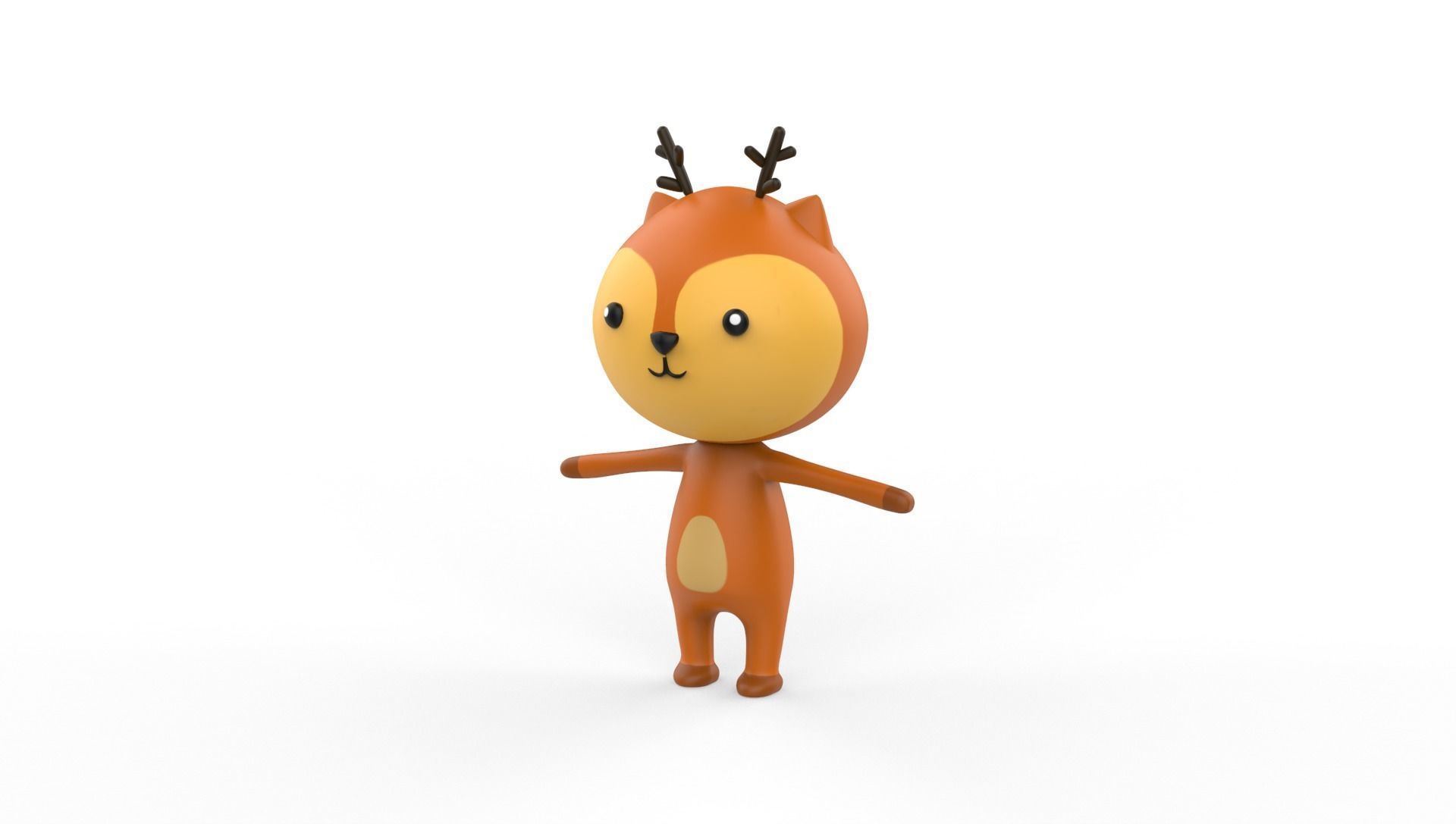 Stylized Deer Animated v001 Low-poly 3D model_14
