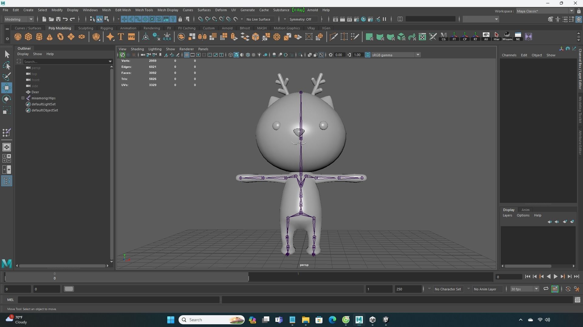 Stylized Deer Animated v001 Low-poly 3D model_7