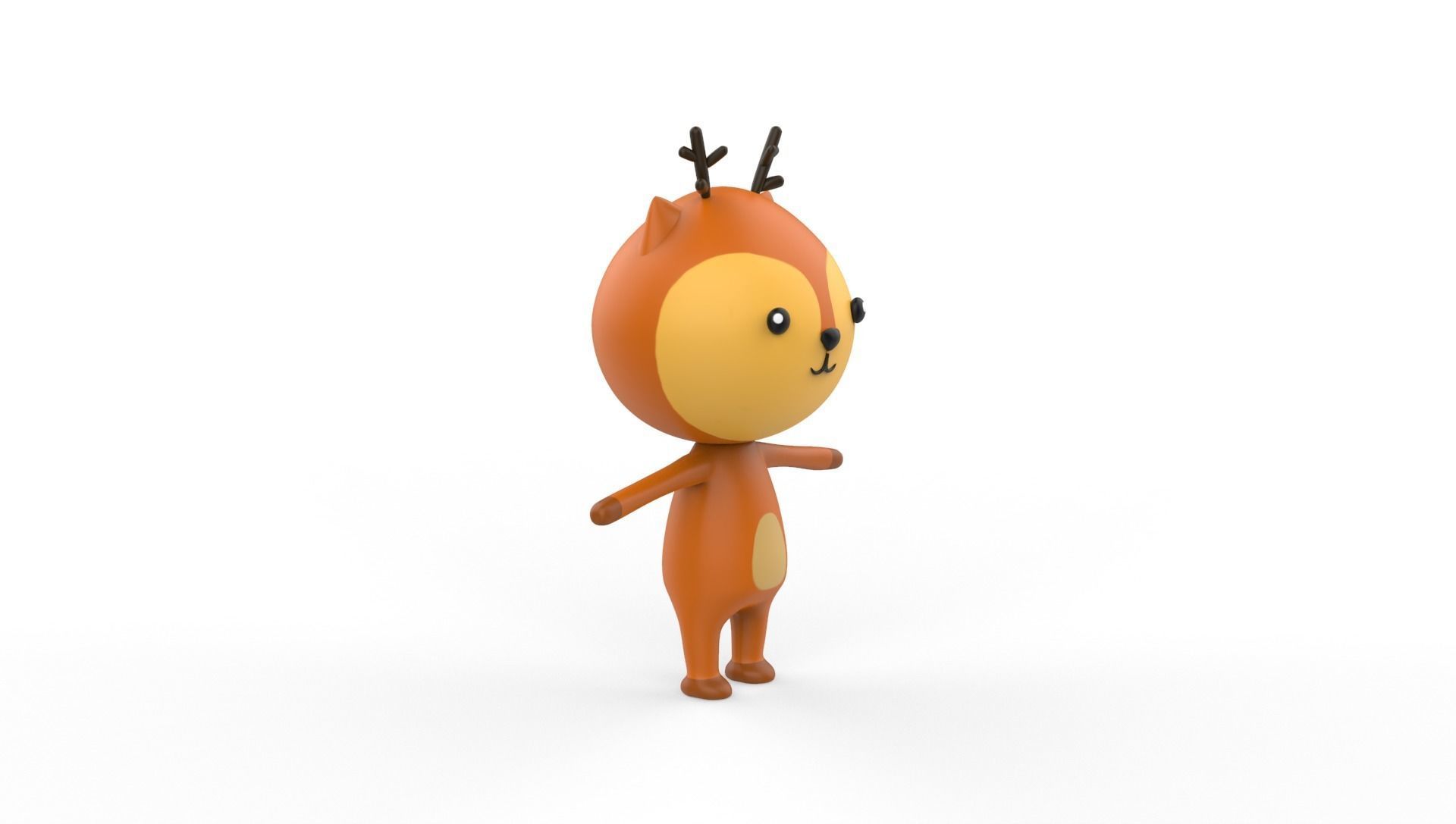 Stylized Deer Animated v001 Low-poly 3D model_24