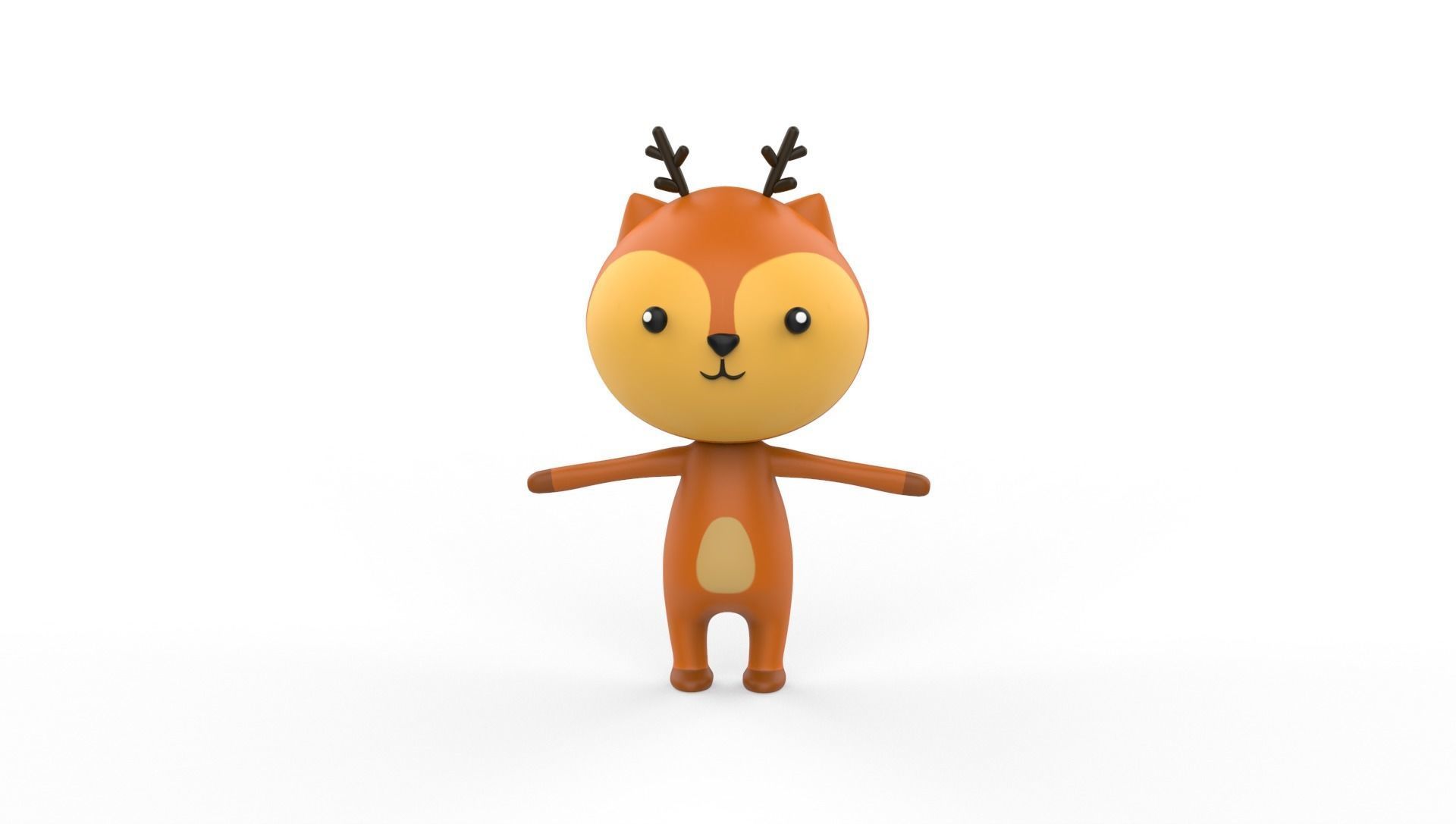 Stylized Deer Animated v001 Low-poly 3D model_13