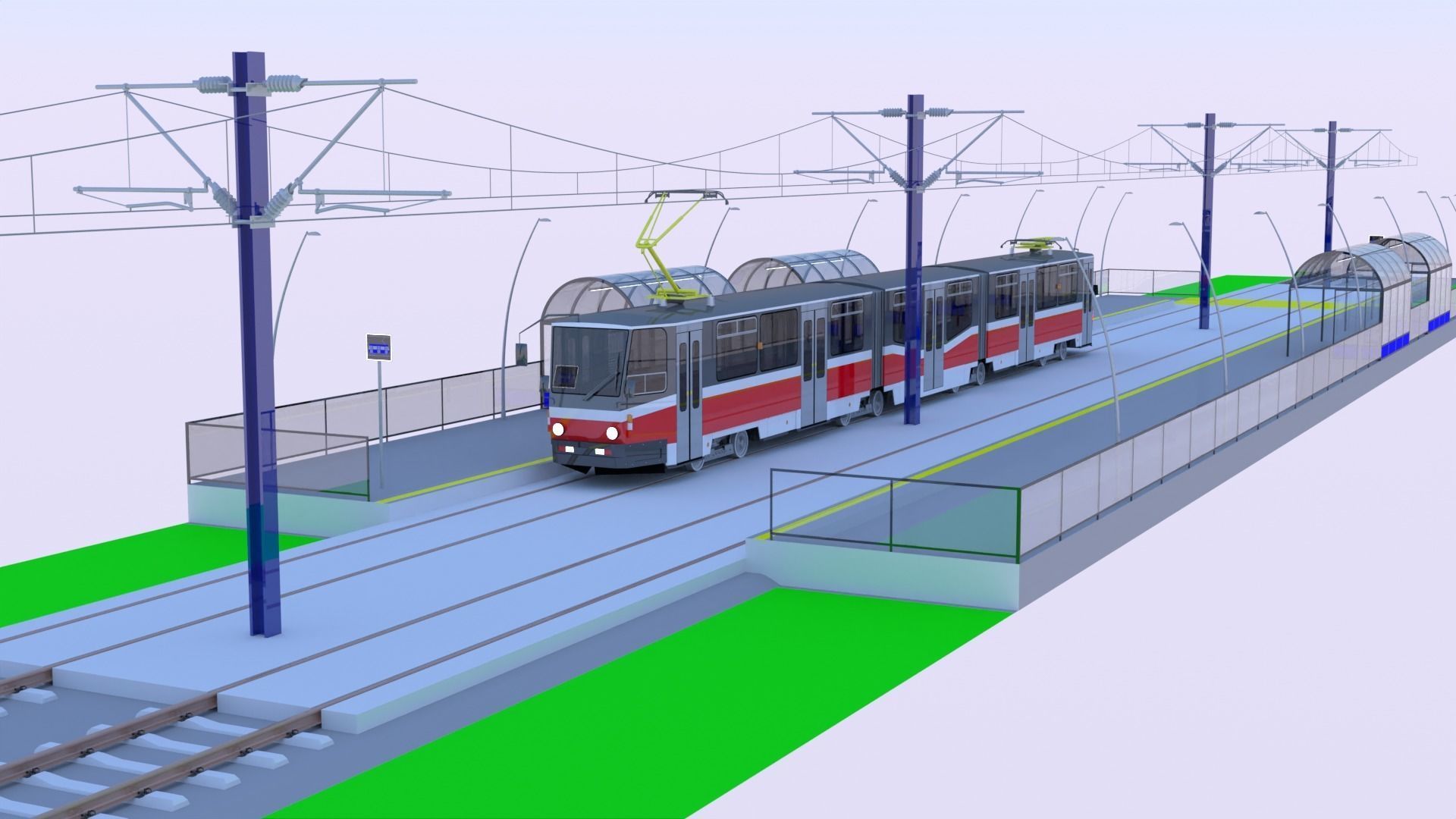 KT8D5 tram stop 3D model_6