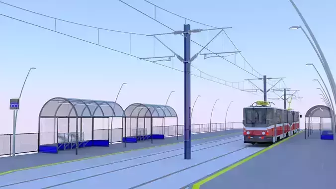 KT8D5 tram stop 3D model