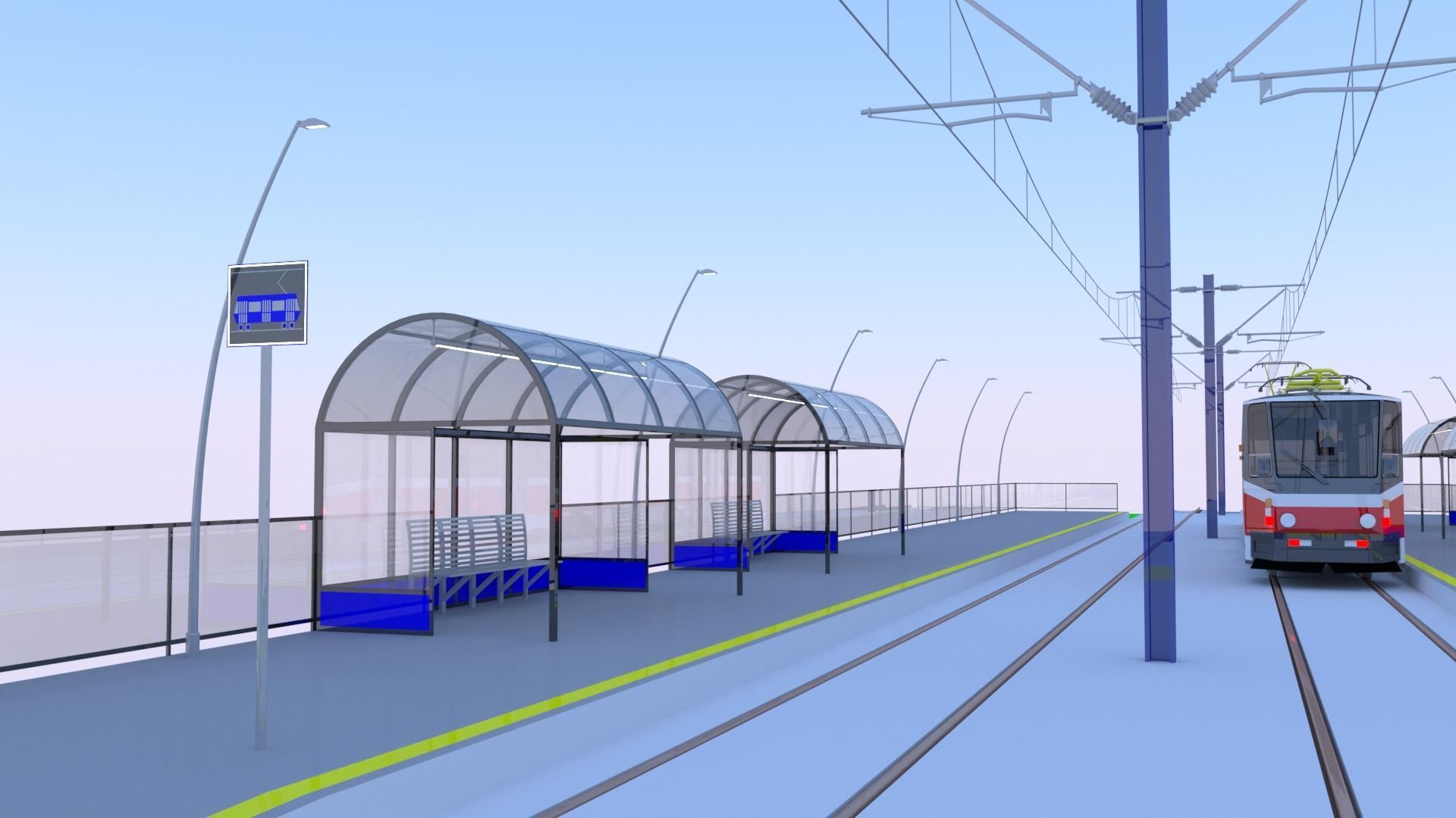 KT8D5 tram stop 3D model_2