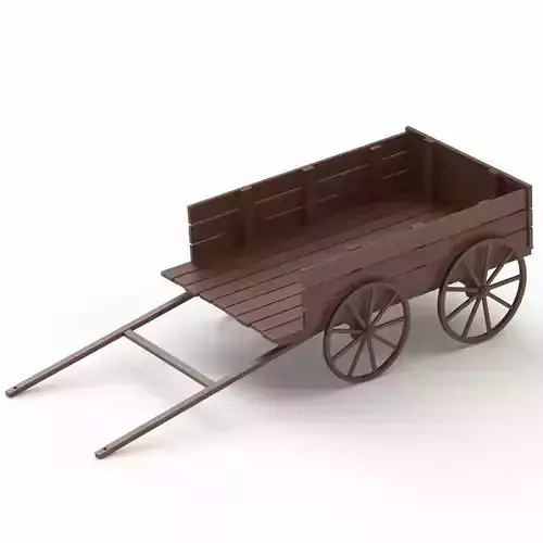 Dark Wooden Old Cart
