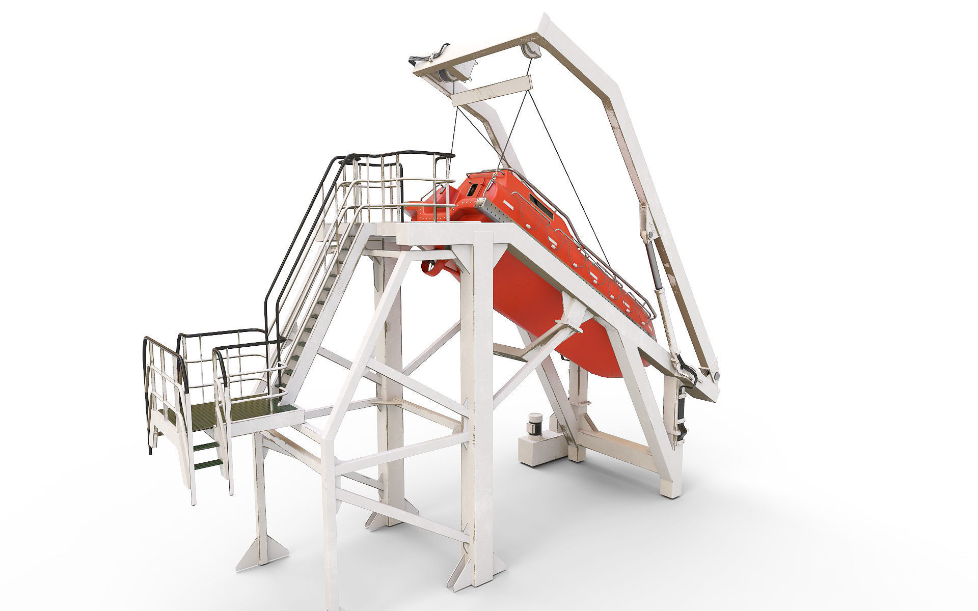 Freefall lifeboat 3D model_1