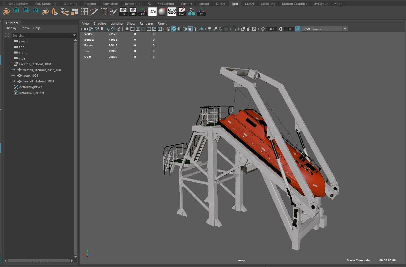 Freefall lifeboat 3D model_14