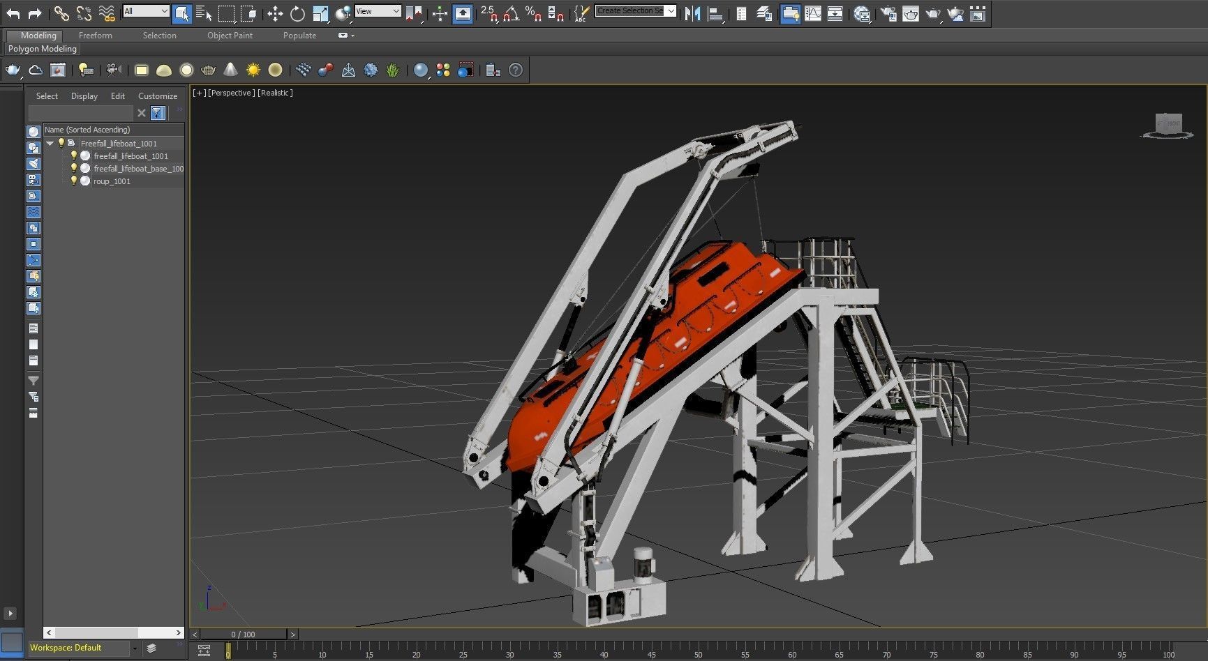 Freefall lifeboat 3D model_12
