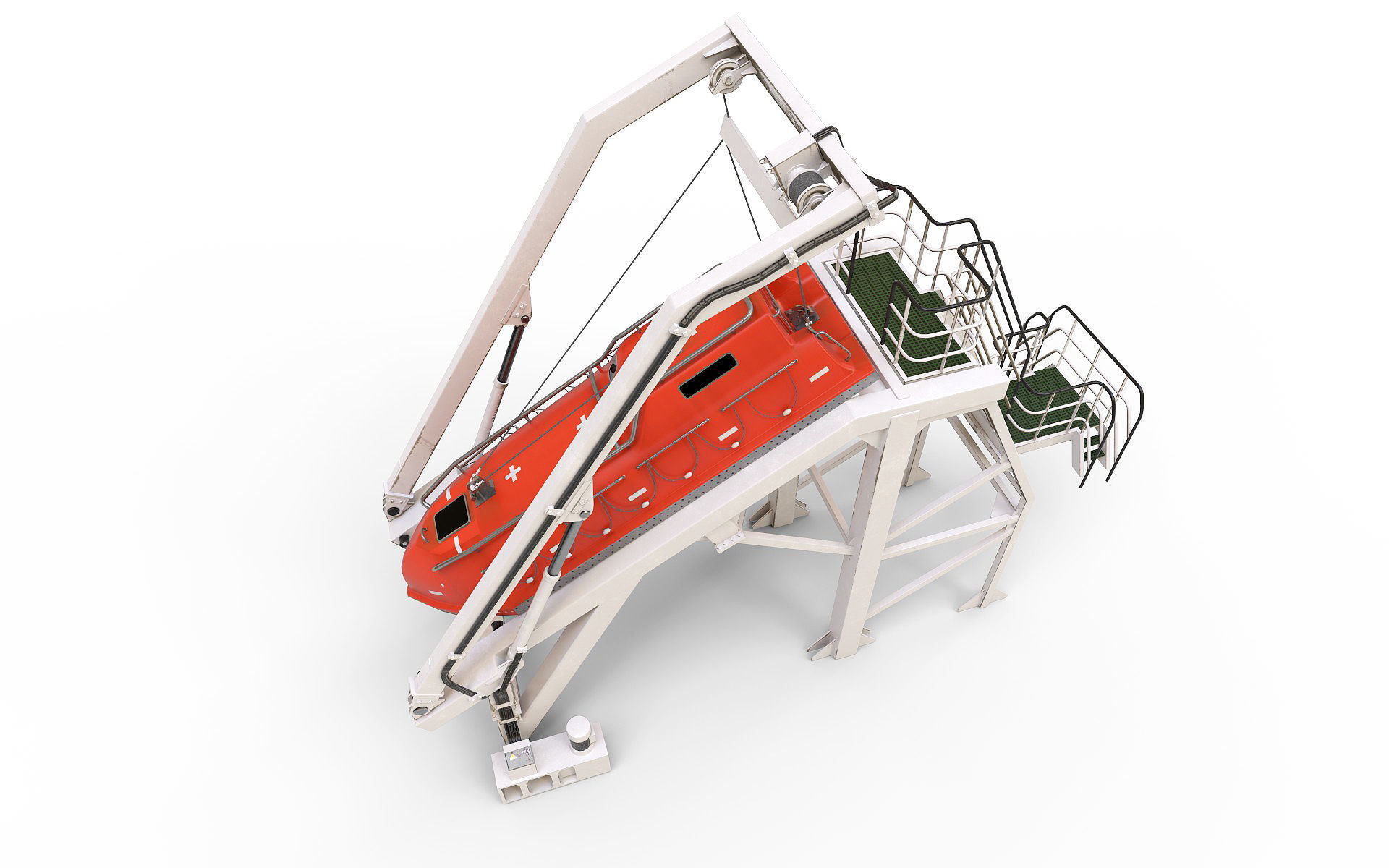 Freefall lifeboat 3D model_2