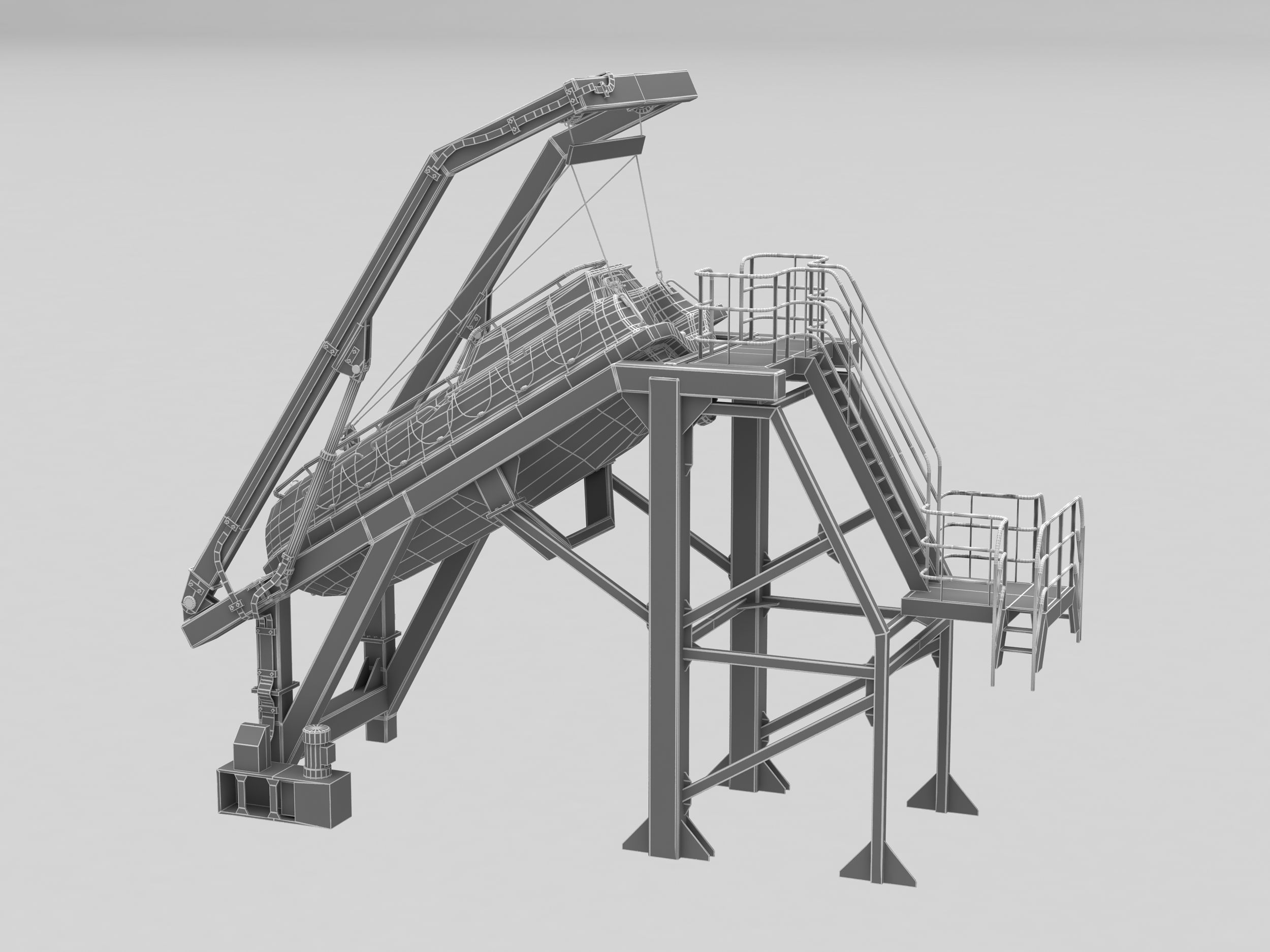 Freefall lifeboat 3D model_8