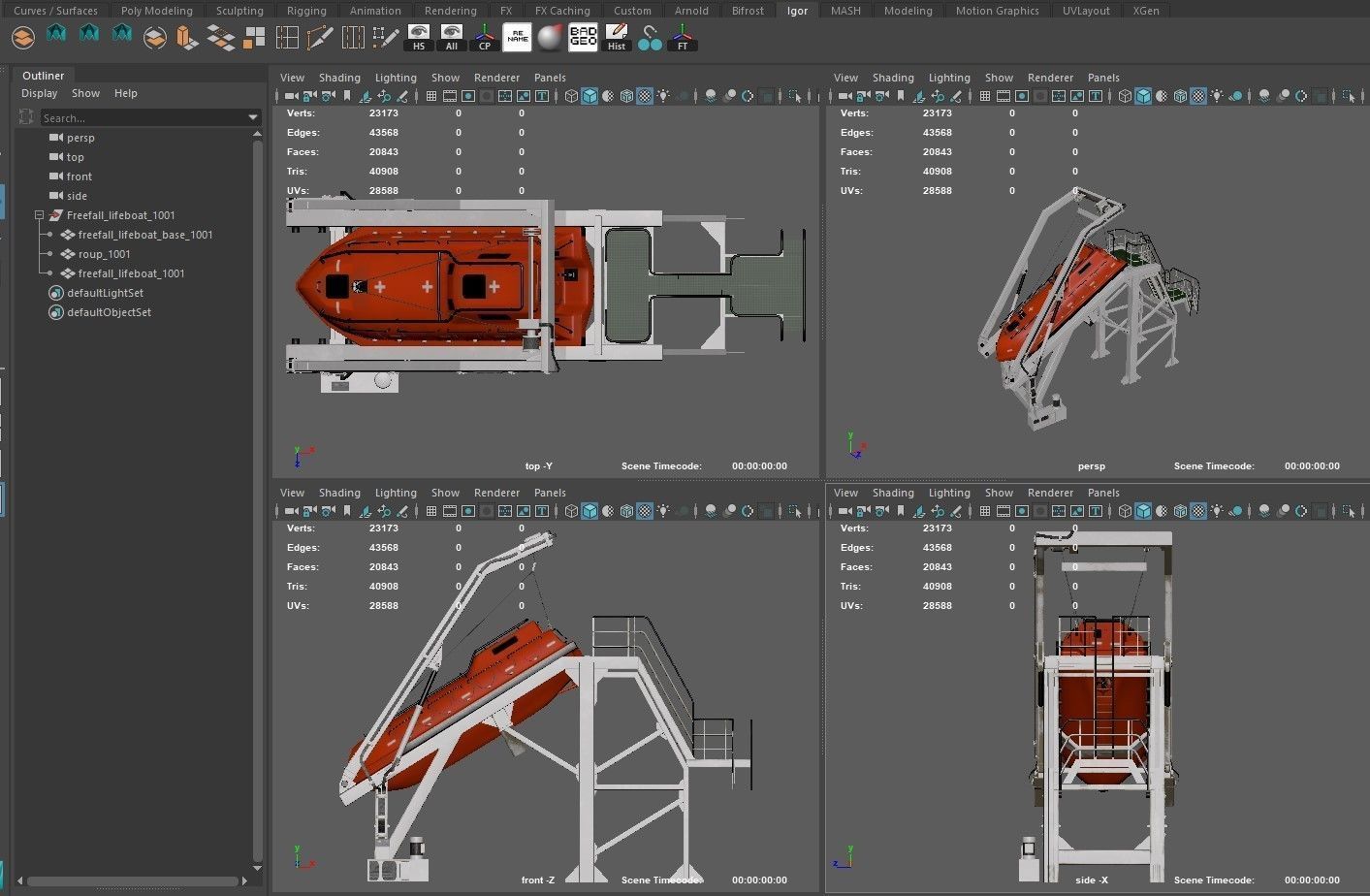 Freefall lifeboat 3D model_13