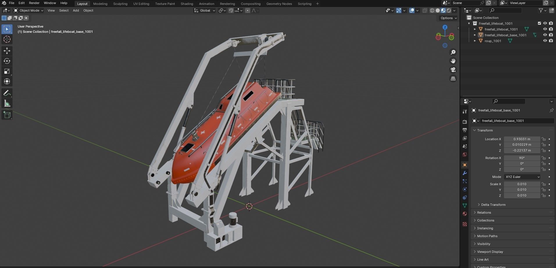 Freefall lifeboat 3D model_10
