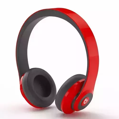 Beats Headphones red 3D model