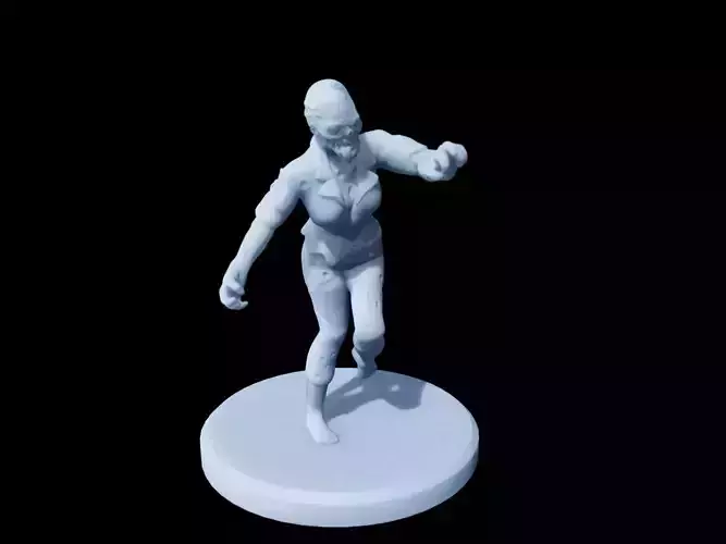 Female Zombie Running Miniature 
