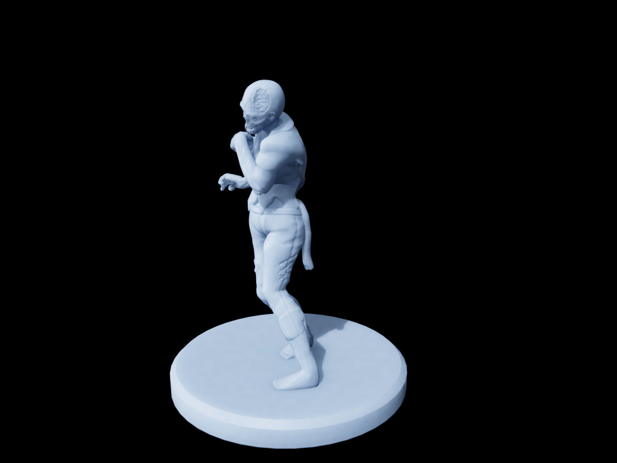 Female Zombie Running Miniature  3D print model_2