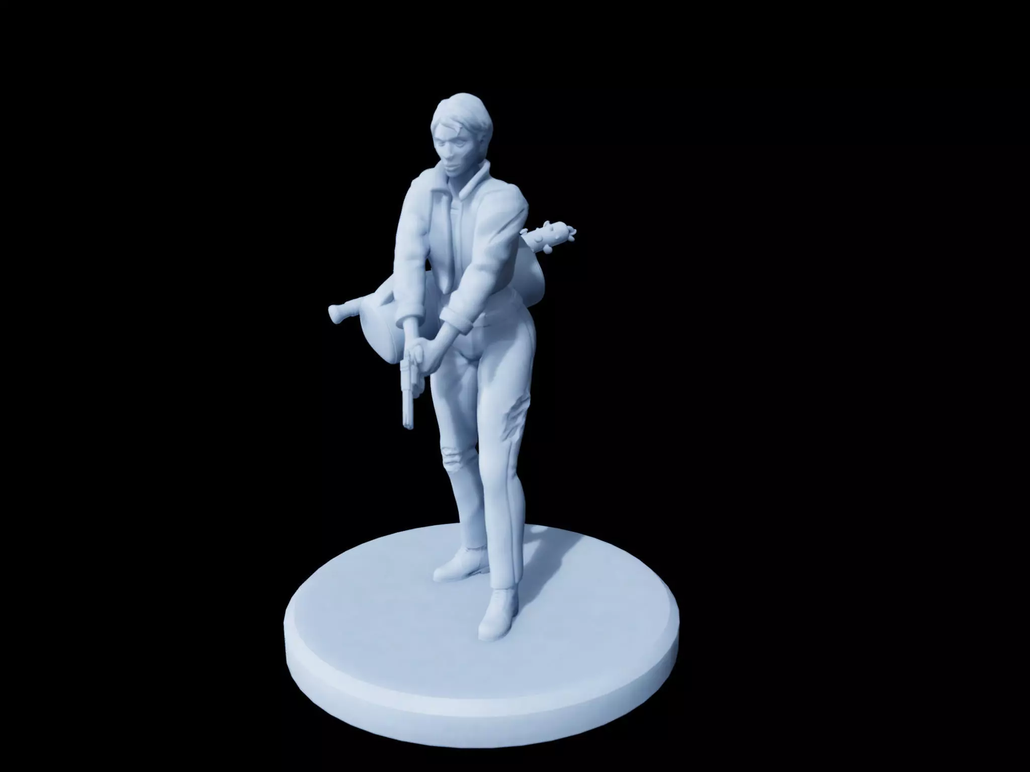 Female Survivor Miniature  3D print model_0