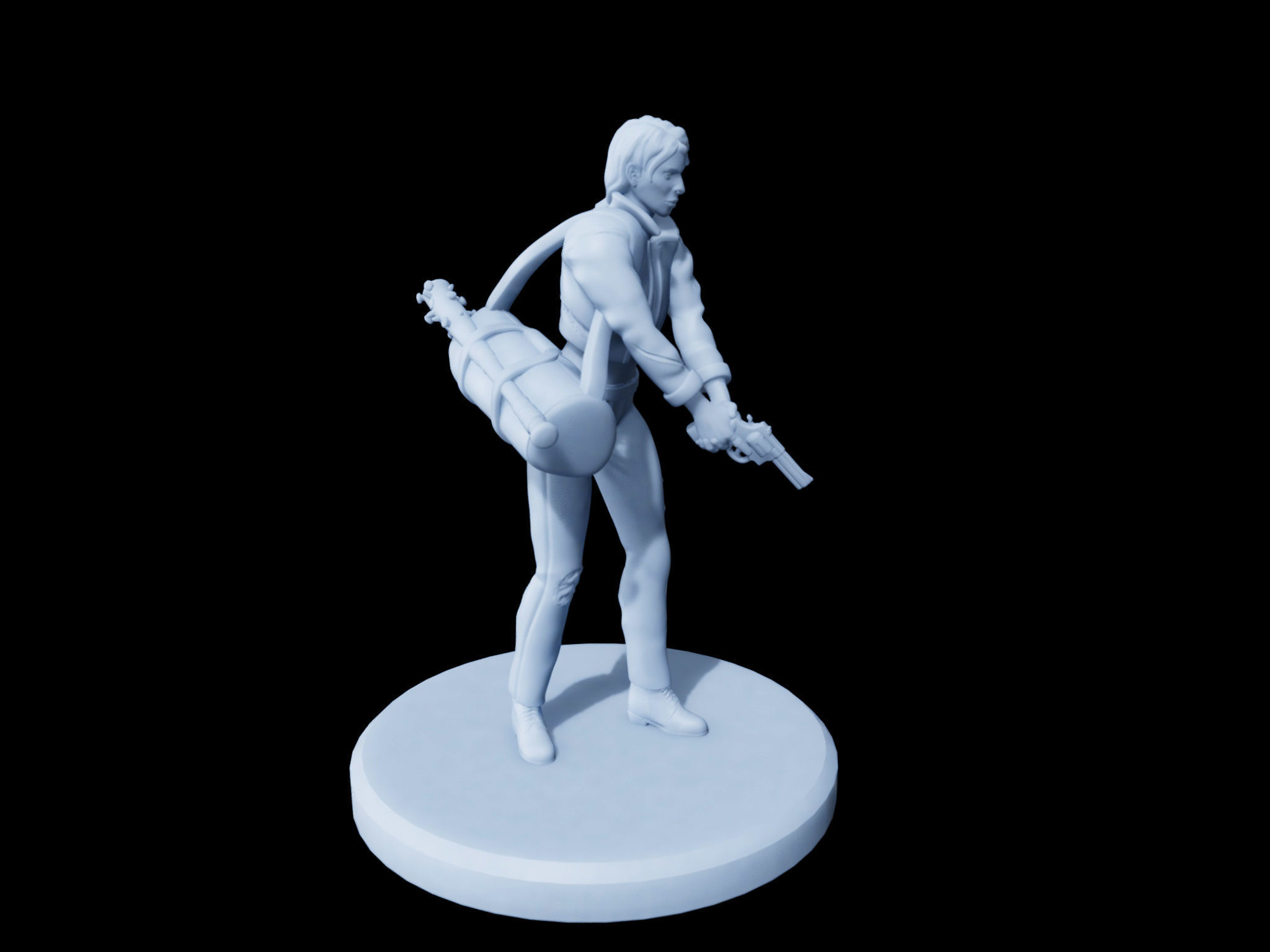 Female Survivor Miniature  3D print model_2