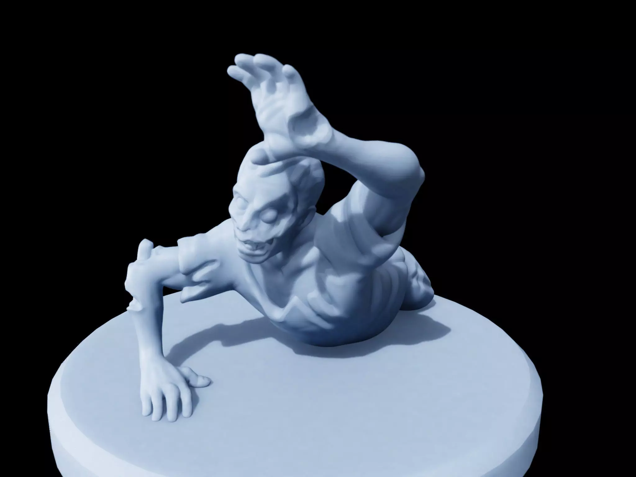 Crawling Zombie Minature 3D print model_0