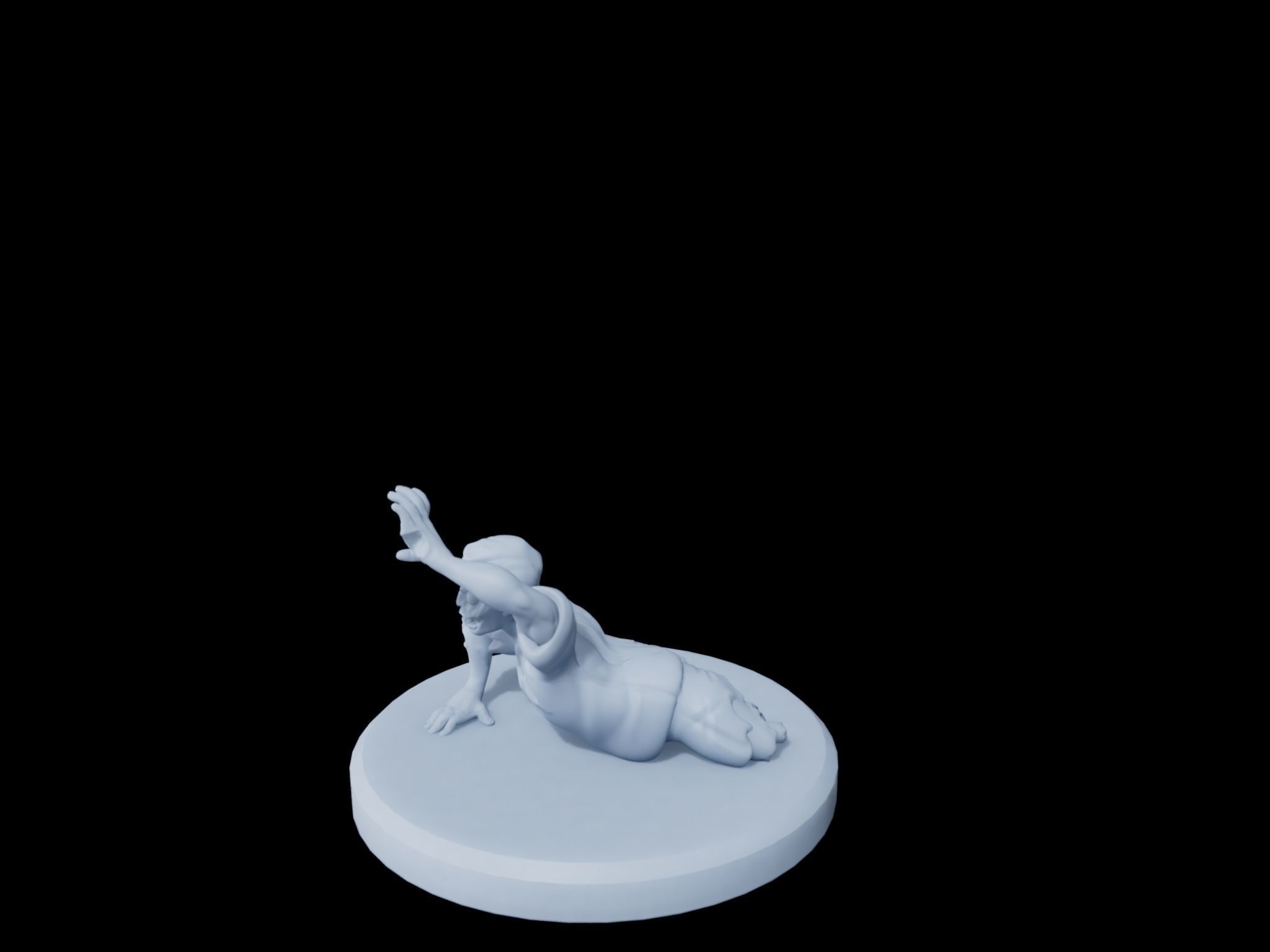 Crawling Zombie Minature 3D print model_3