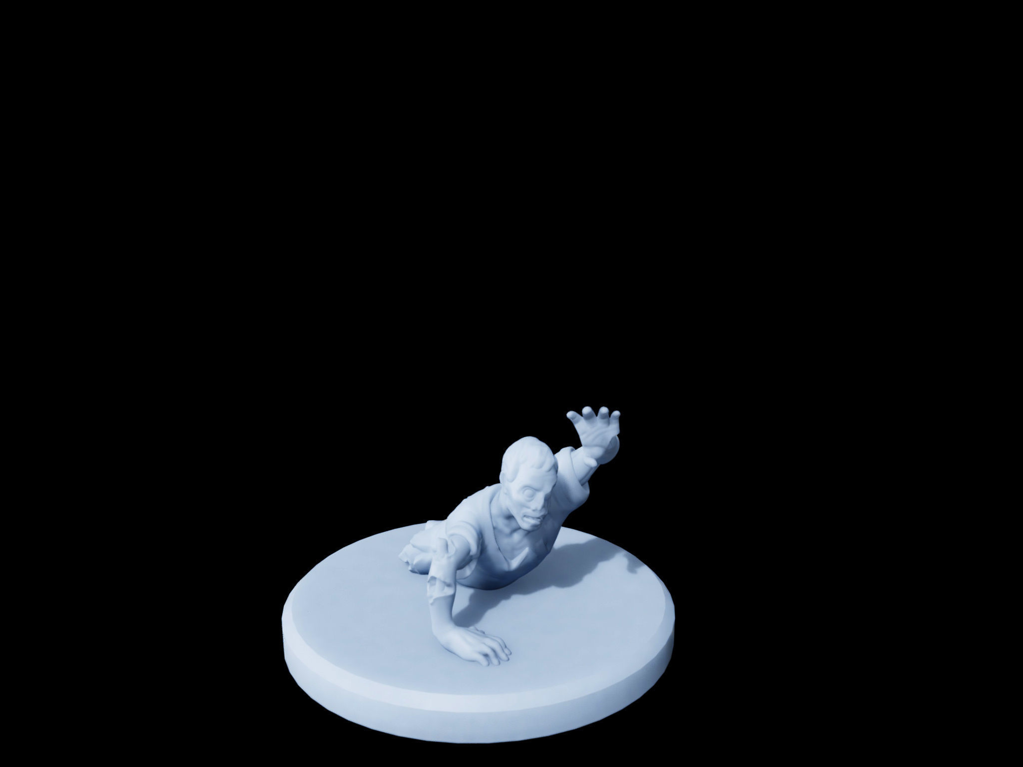 Crawling Zombie Minature 3D print model_2