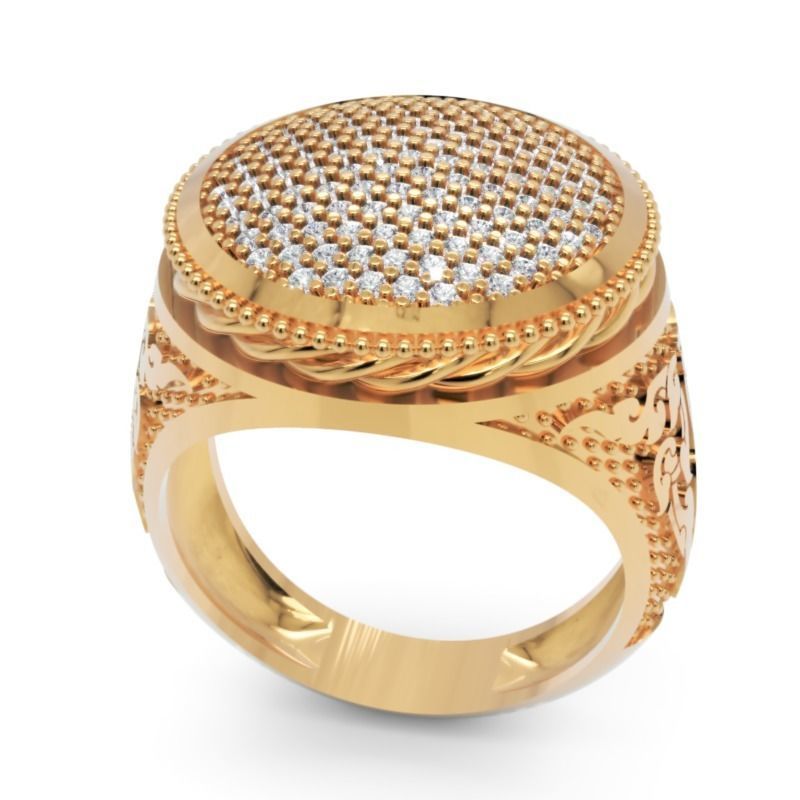 Men Diamond Ring  3d Printable Ornamental Jewelry Design 3D print model_2
