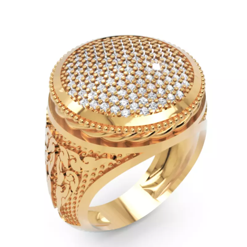 Men Diamond Ring  3d Printable Ornamental Jewelry Design 3D print model_0