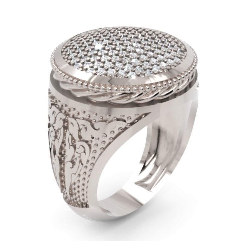 Men Diamond Ring  3d Printable Ornamental Jewelry Design 3D print model_1