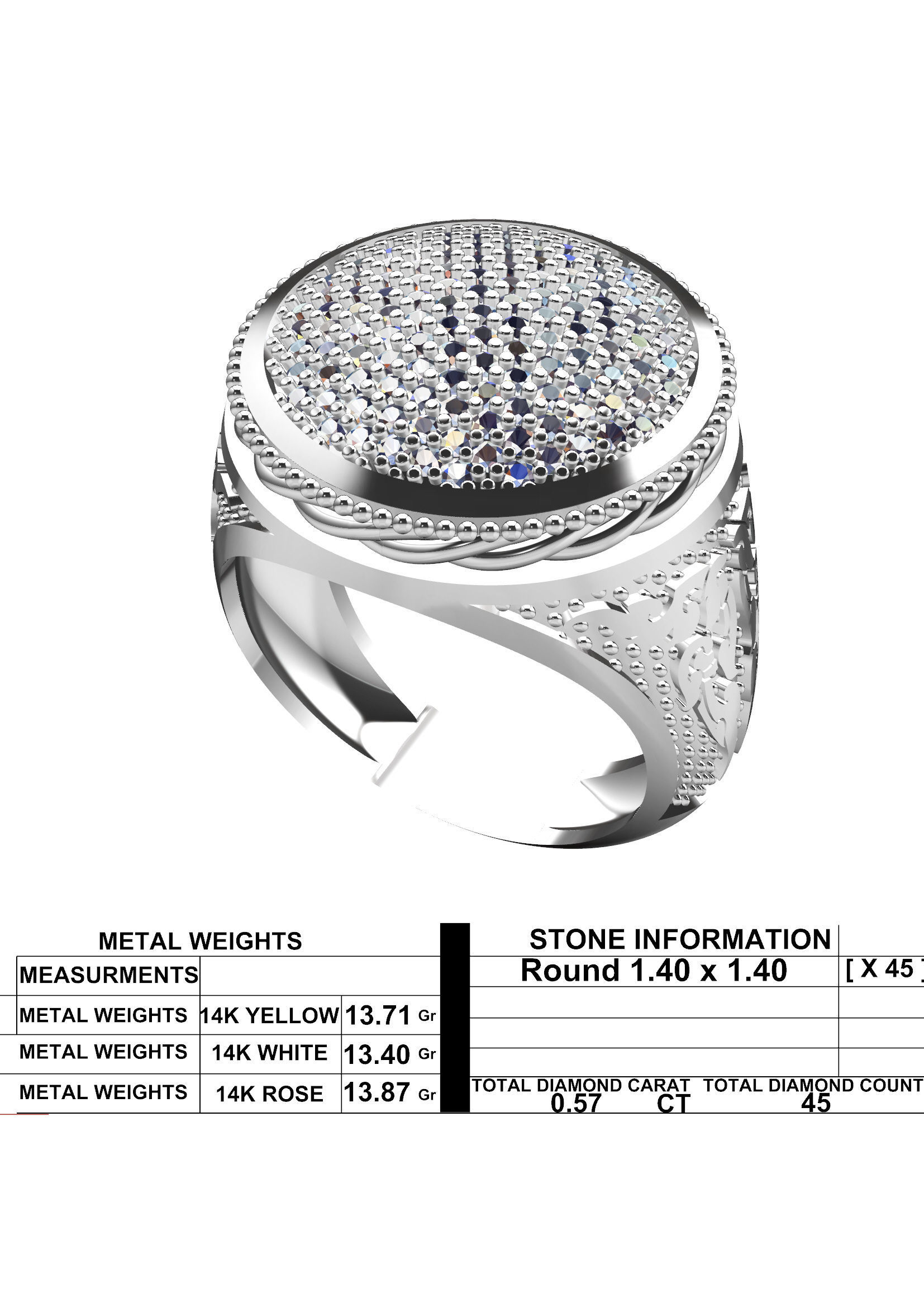 Men Diamond Ring  3d Printable Ornamental Jewelry Design 3D print model_7