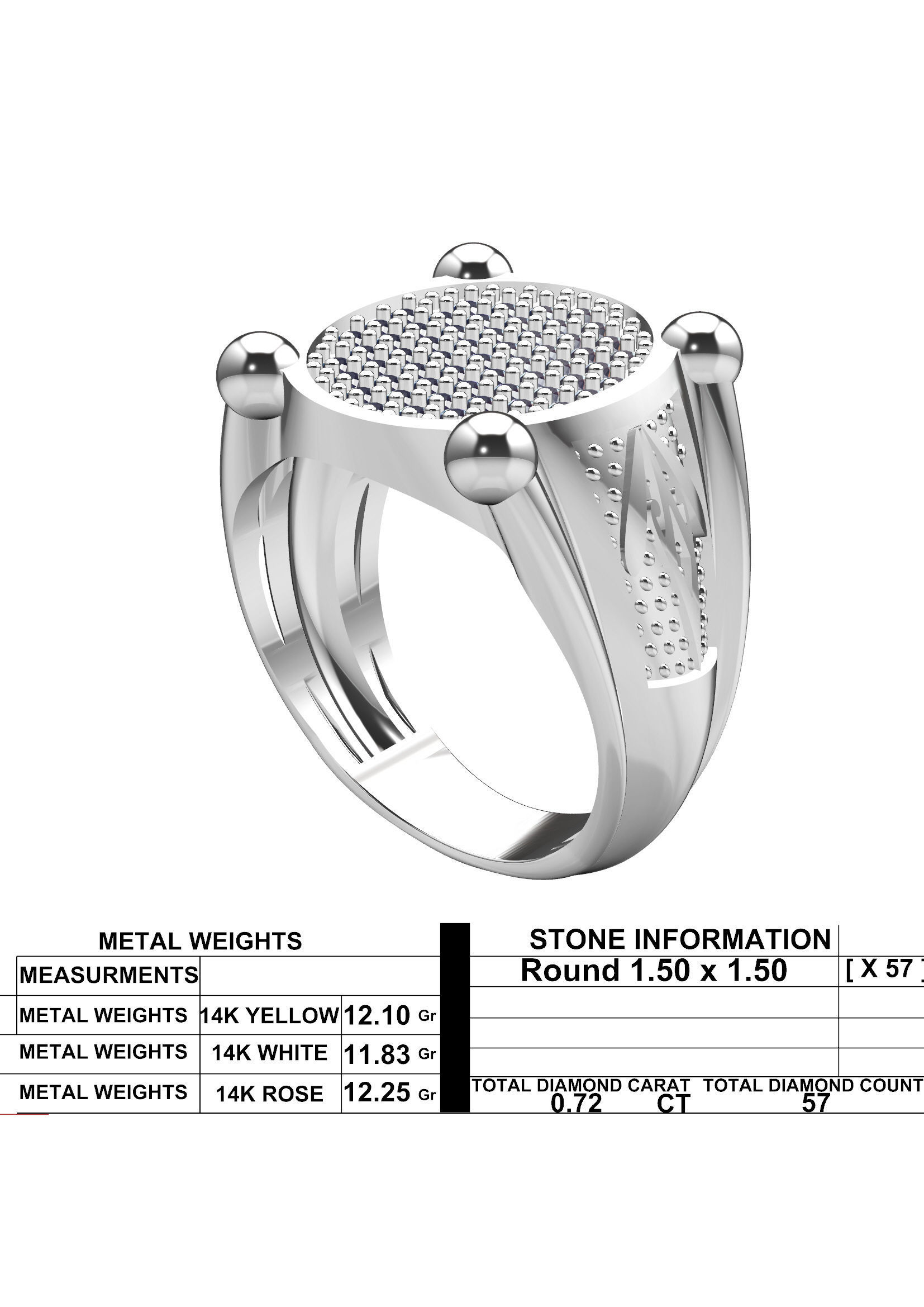 Men Diamond Ring  3D Printable Ornamental Jewelry Design 3D print model_5