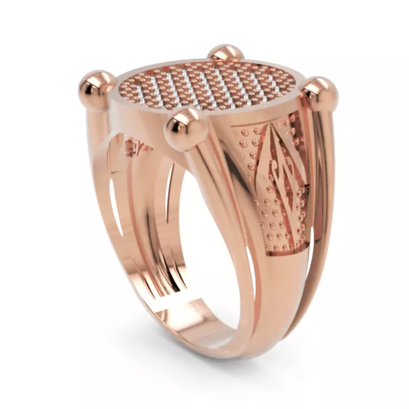 Men Diamond Ring  3D Printable Ornamental Jewelry Design 3D print model_0