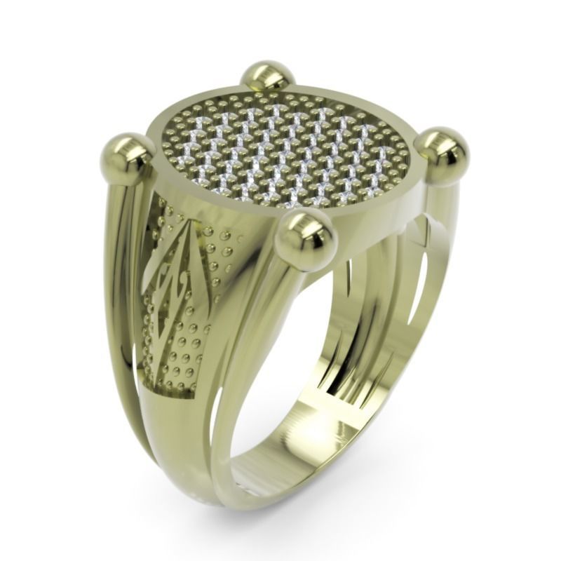 Men Diamond Ring  3D Printable Ornamental Jewelry Design 3D print model_3