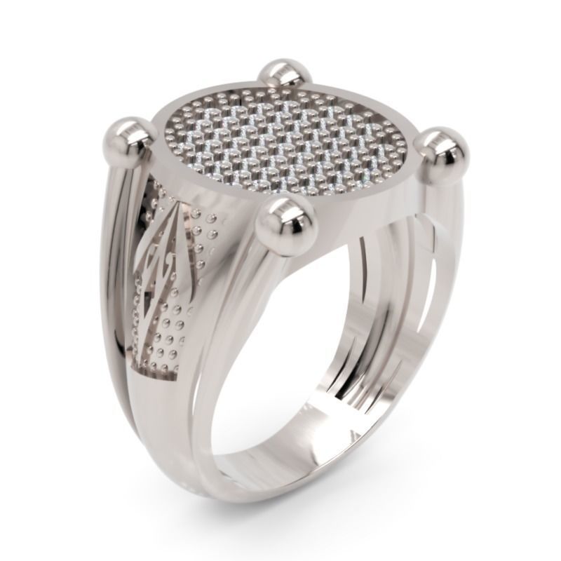Men Diamond Ring  3D Printable Ornamental Jewelry Design 3D print model_1