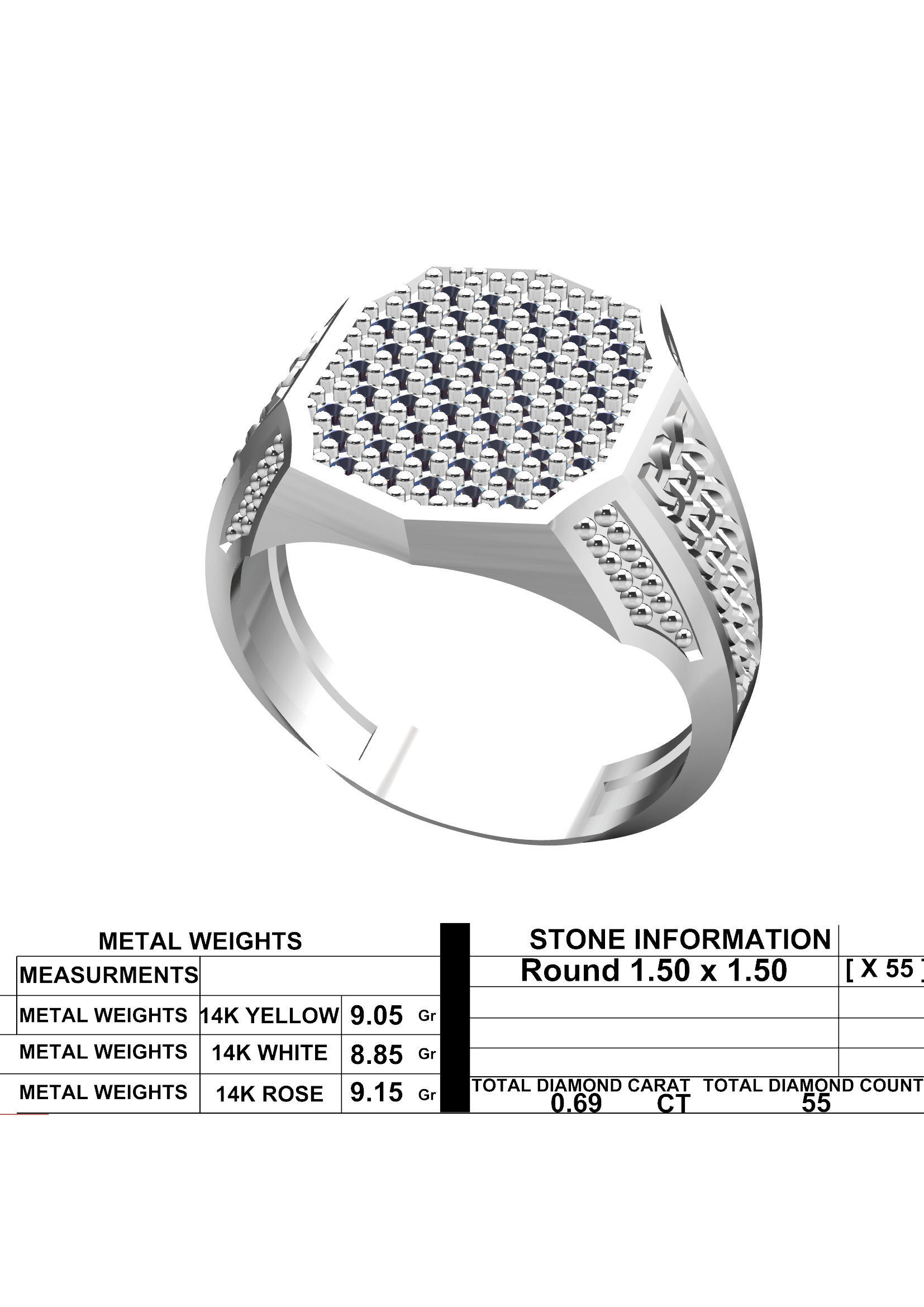 Men Diamond Ring 3D Printable Ornamental Jewelry Design 3D print model_5